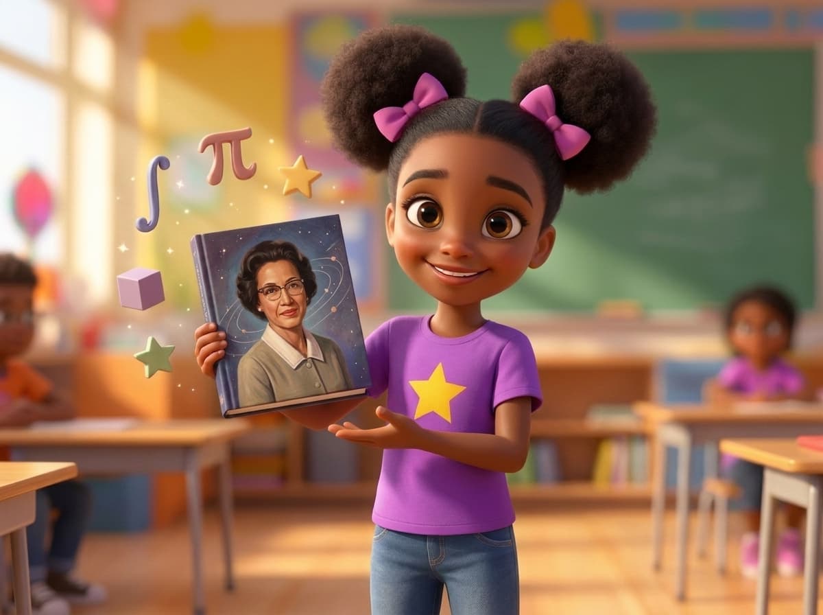 Katherine Johnson — illustrated for kids